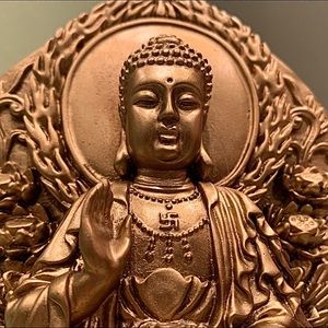 Hand-carved Buddha statue